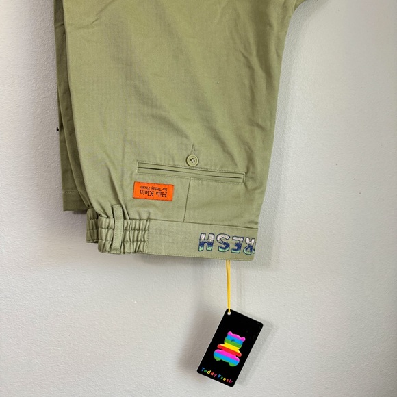 NWT Teddy Fresh Mens Pleated Pants, Olive, 34 - Picture 3 of 8